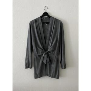 Vintage 80s Dawn Joy Fashions Grey Blouse